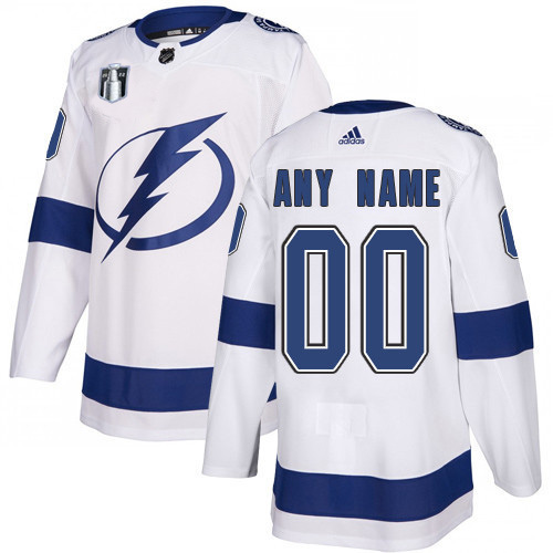 Men's Tampa Bay Lightning Active Player Custom 2022 White Stanley Cup Final Patch Stitched Jersey Men's Tampa Bay Lightning Active Player Custom 2022 White Stanley Cup Final Patch Stitched Jersey